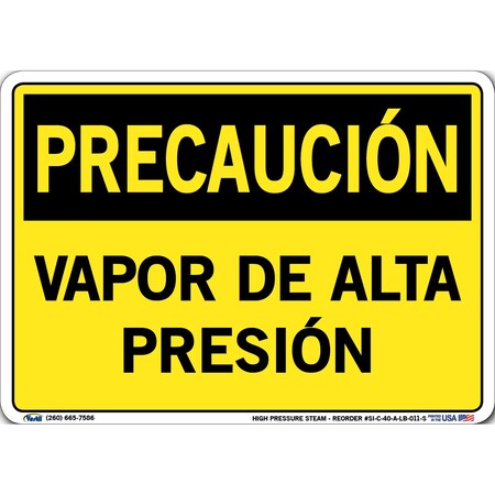 Vestil Vinyl Label Sign, 7-1/2" Height, 10-1/2" Width, Vinyl Label, Rectangle, Spanish SI-C-40-A-LB-011-S